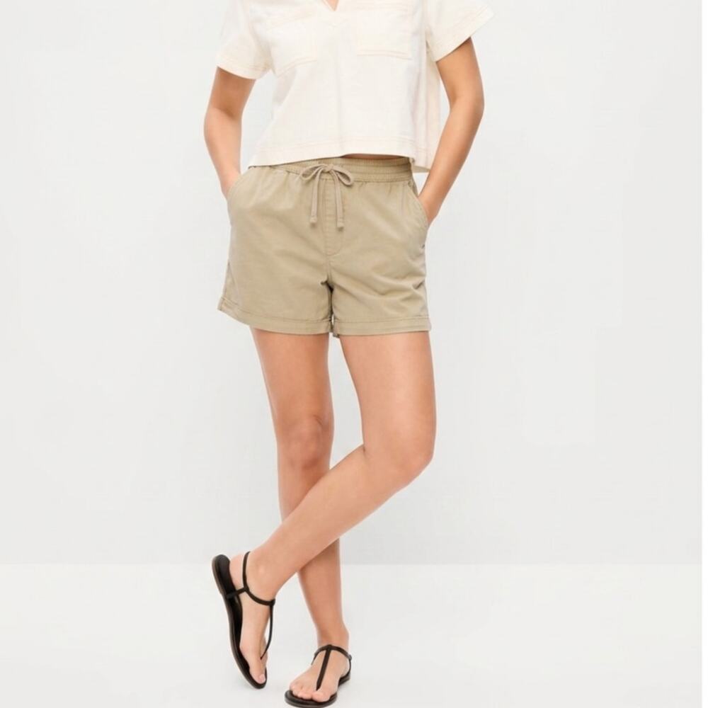 Sonoma XL Khaki Pull On Utility Shorts Cotton Stretch Comfy Travel Neutral